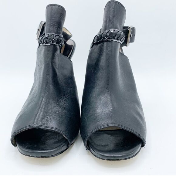 Michael Kors Black Open Toe Stiletto Bootie w/Chain Detail 8.5 - Picture 10 of 15